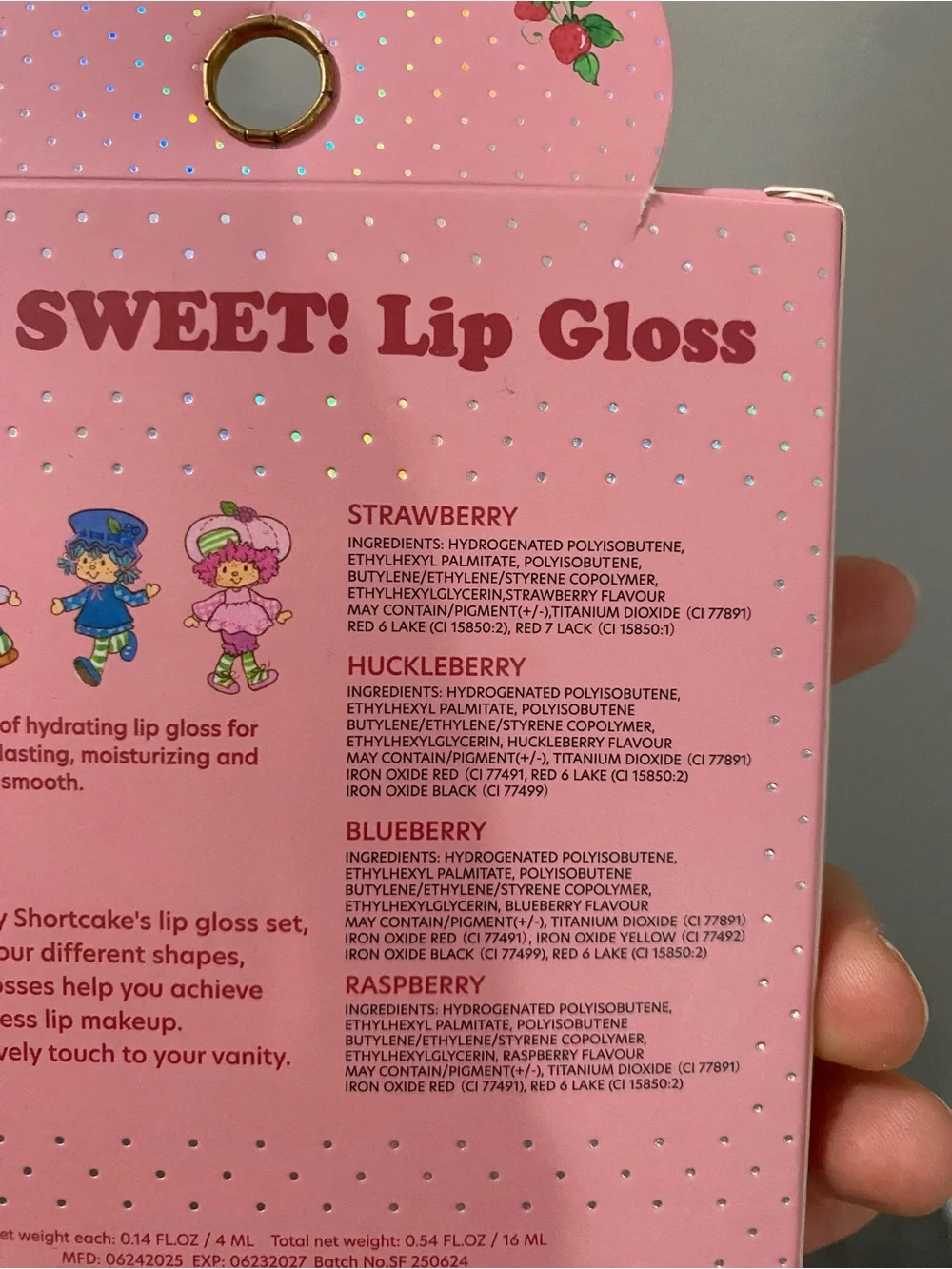 Strawberry Shortcake Célavi Lip Gloss Set 4 Pcs Limited Edition NIB Kawaii